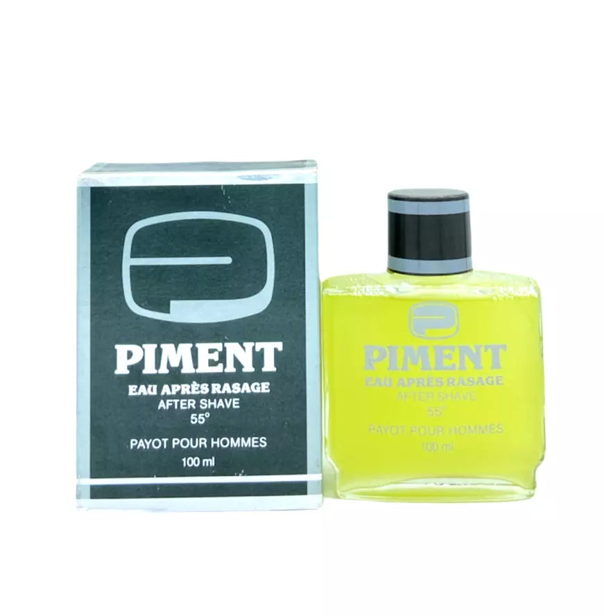 Flasche des Payot - Piment Pour Hommes After Shave Splash. Erfrischendes und beruhigendes After Shave für Männer mit würzigem, maskulinem Duft, ideal zur Pflege nach der Rasur