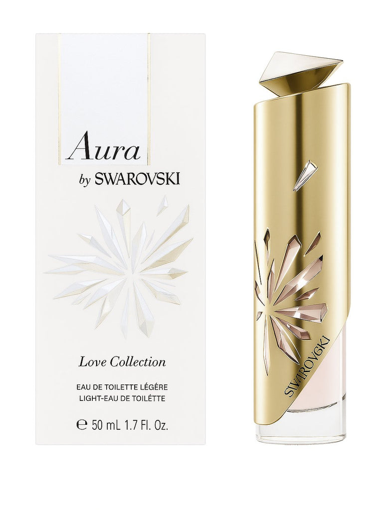 Aura by Swarovski Love Collection Eau de Toilette Légère 50 ml – leichter Damenduft mit goldfarbenem Kristallflakon