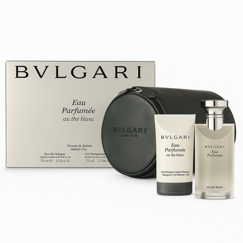 Bvlgari Eau Parfumée au Thé Blanc Set – Eau de Cologne 70ml + Duschgel 75ml, eleganter Unisex Duft mit weißem Tee