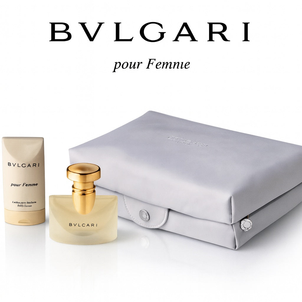 Bvlgari Pour Femme Set mit Eau de Parfum 50ml, Body Lotion 75ml und Beauty Bag