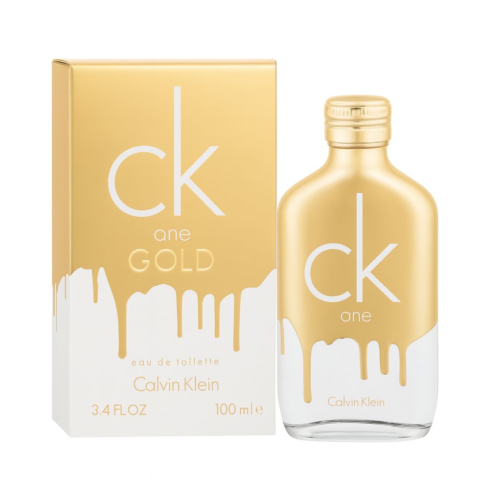 Calvin Klein CK One Gold Eau de Toilette 100ml – Unisex Parfumflakon mit goldener Verpackung