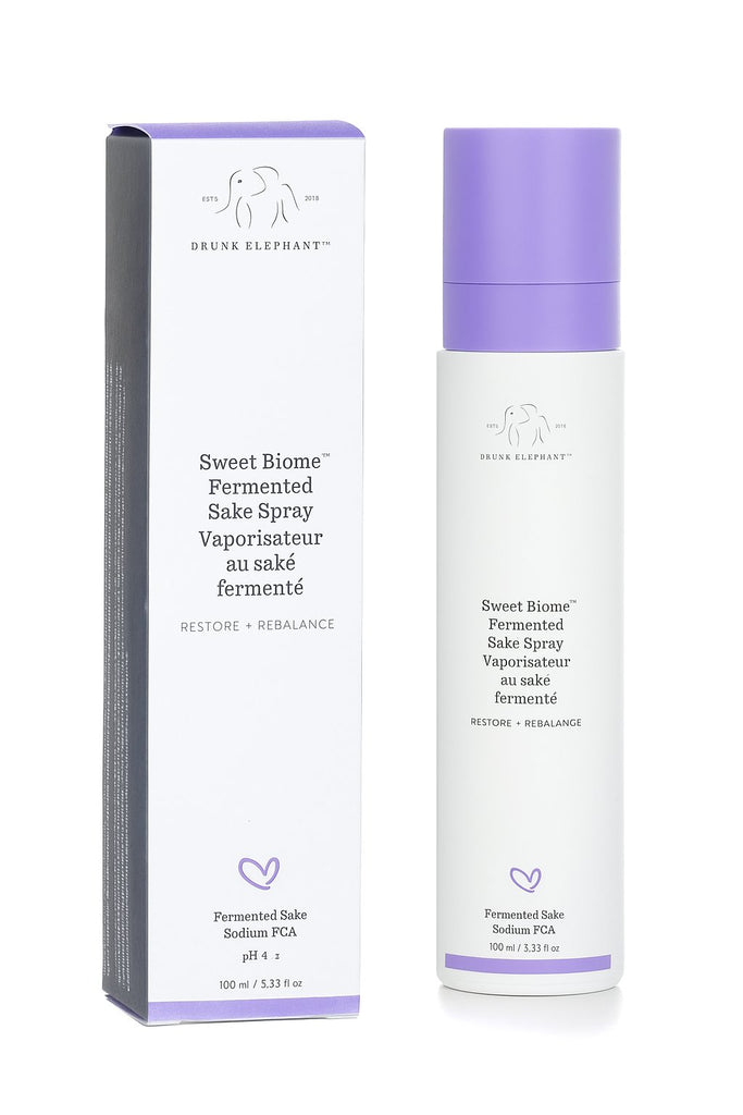 DRUNK ELEPHANT Sweet Biome Fermented Sake Spray – feuchtigkeitsspendendes Gesichtsspray mit Sake und Kombucha, 100 ml.