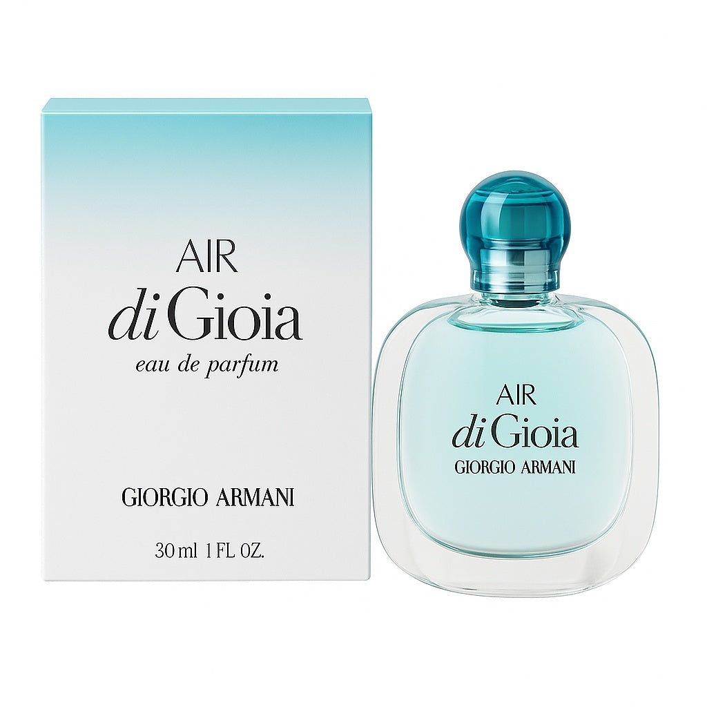 Giorgio Armani Air di Gioia Eau de Parfum 30ml Flakon neben Verpackung