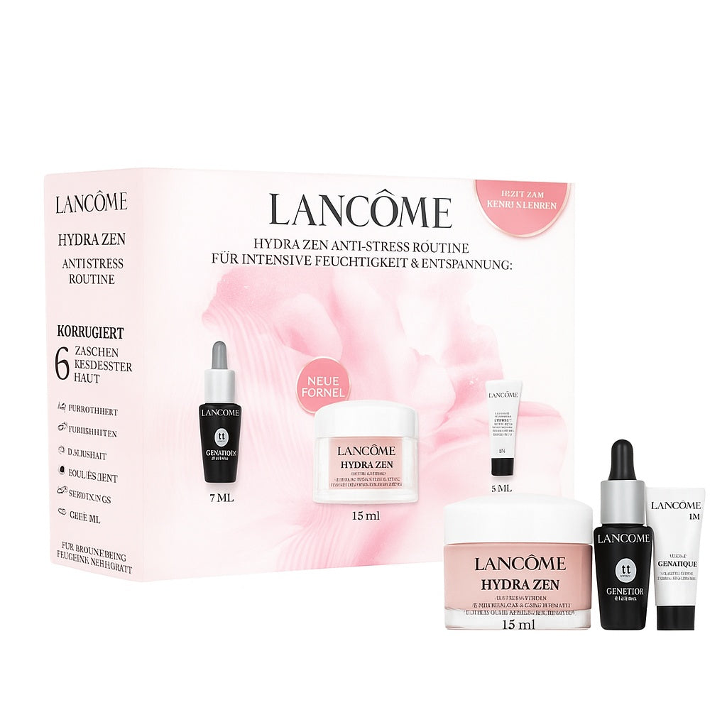 Lancôme Hydra Zen Anti-Stress Pflegeset mit Gesichtscreme, Serum und Augenpflege für intensive Feuchtigkeit und Entspannung
