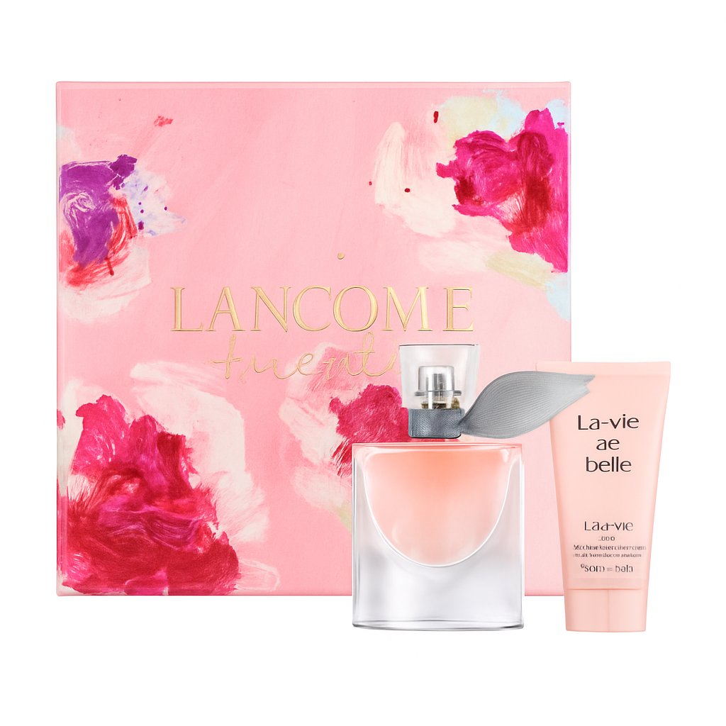 LANCÔME La Vie Est Belle Eau de Parfum Set – 30 ml Duft und 50 ml Body Lotion für Damen, sinnlicher blumiger Gourmandduft.