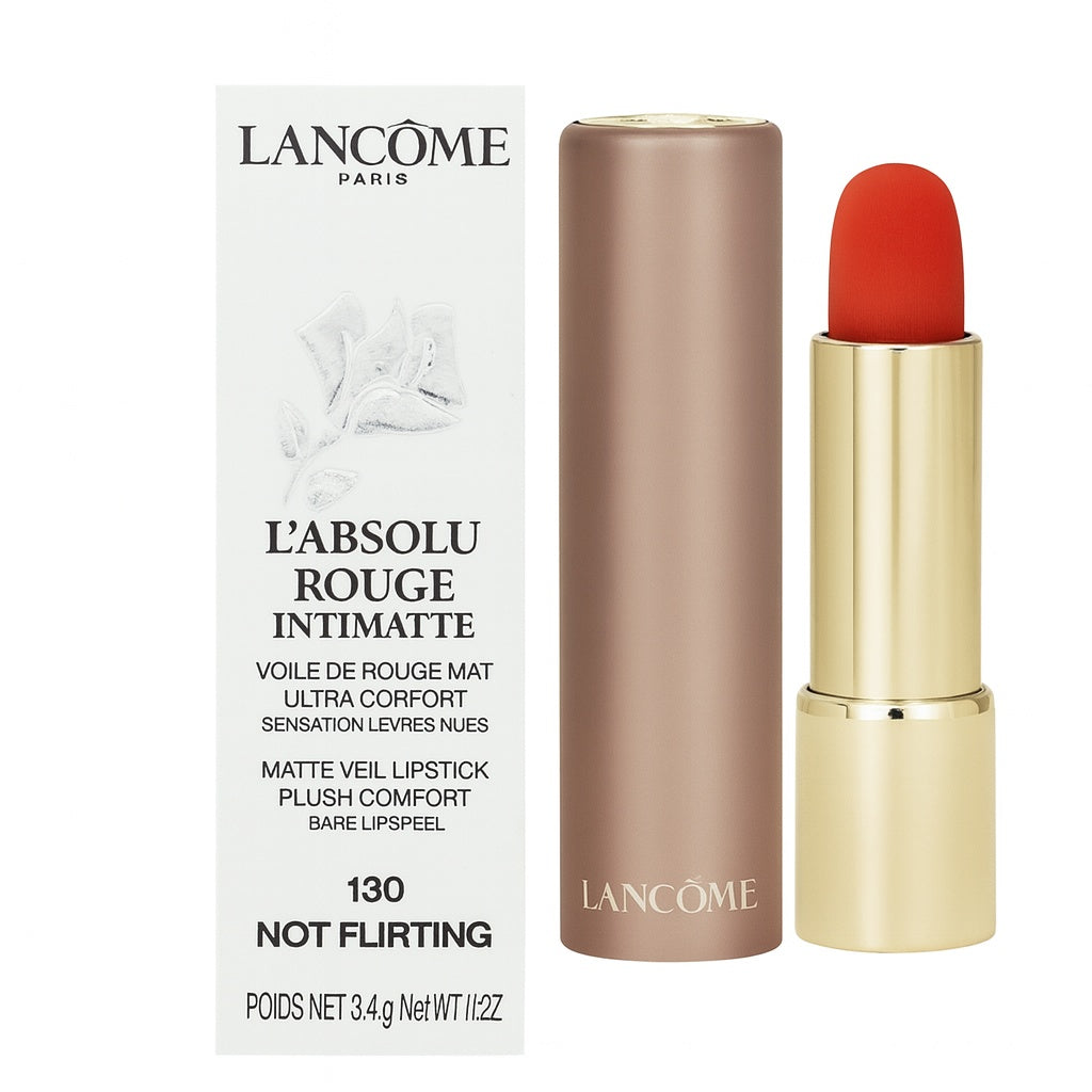 Lancôme L’Absolu Rouge Intimatte in Farbe 130 Not Flirting – matter Lippenstift mit weicher Textur und natürlichem Finish