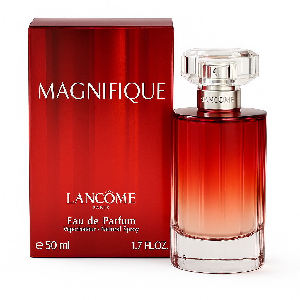 Lancôme Magnifique Eau de Parfum 50 ml – Damenduft mit rotem Glasflakon und Verpackung, elegantes Parfum für besondere Anlässe